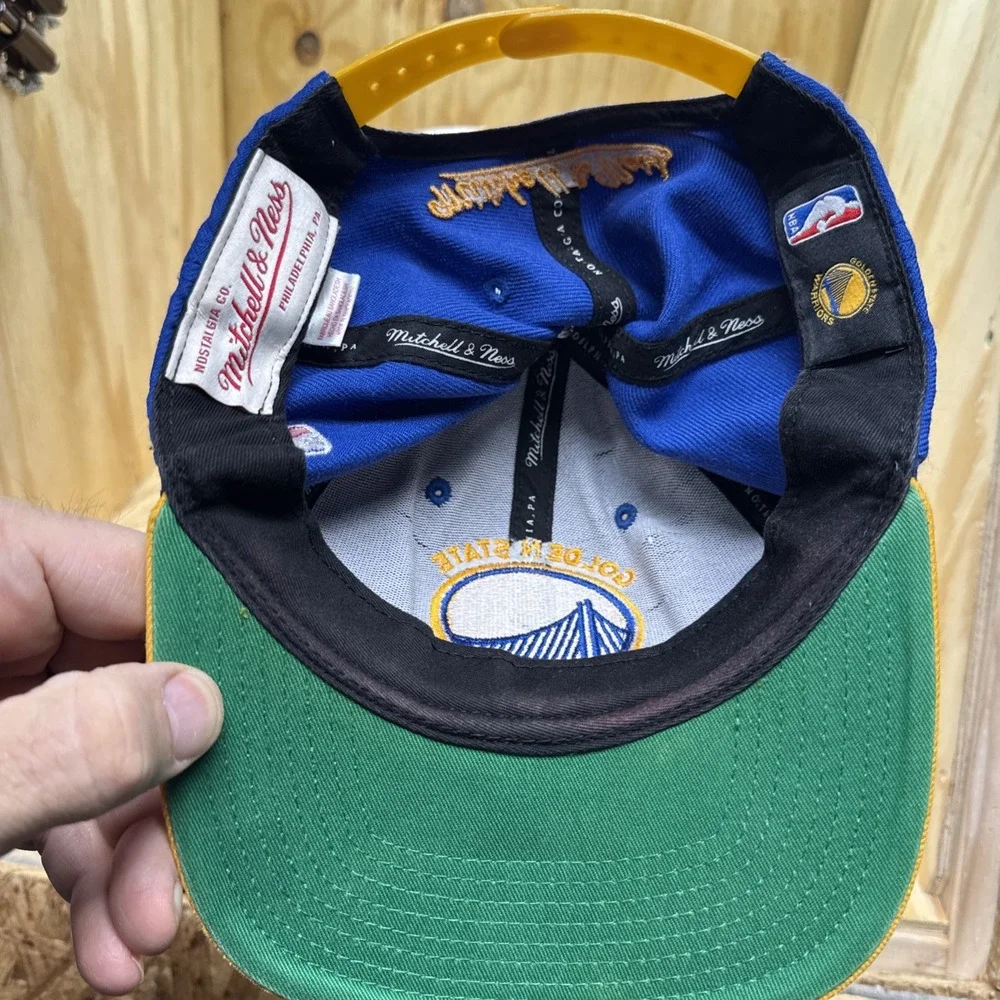 Golden State‎ Warriors Snapback Hat Blue Yellow Mitchell & Ness Embroidered